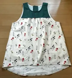 学研エプロン　小花柄　ポリエステル　ナチュラル　保育　看護　介護