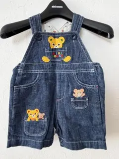 ミキハウス MIKIHOUSE サロペット オーバーオール 半ズボン【70】美品