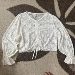 LIMACIOP ホワイトレース長袖シャツ