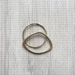 ゴールドオーバルブレスレット2個セット