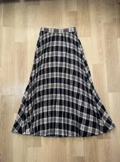 【forksy.】チェック柄 プリーツロングスカート Mサイズ