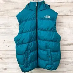 THE NORTH FACE ダウンベスト ブルー フード付き