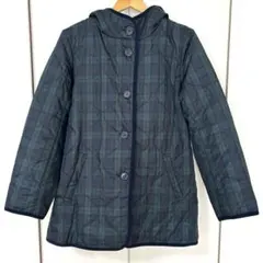 キルティングコート フード付き　ブラックウォッチ　チェック　Ｍ　juriae