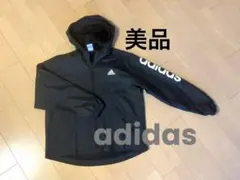 【adidas】フード付きウインドブレーカー　黒　160cm