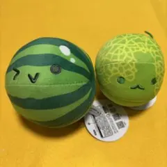スイカゲーム　コロぐるみ　スイカとメロンのぬいぐるみのサムネイル