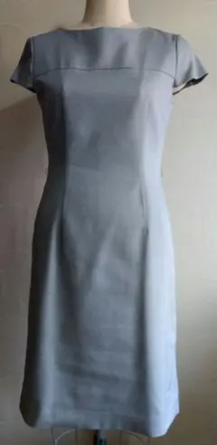 9AR グレー フレンチスリーブ ワンピース