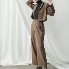 ブラウン セットアップ ジャケット パンツ