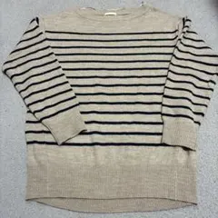 GU ボーダーニット　ベージュ