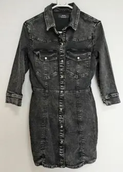 Bershka デニム ミニワンピース ブラック