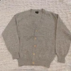 CM ウール100% グレー Vネックカーディガン