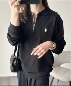 U.S. POLO ASSN. Ada.ハーフジップ ヘビーウェイト ポロシャツ