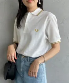 美品 Fred Perry リブポロシャツ 5部袖 M - メルカリ