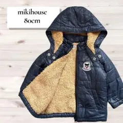 【美品】ミキハウス ダブルビー／裏ボア 中綿ジャンパー 80cm