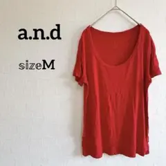 a.n.d【M】サイズ 半袖 Tシャツ レッド