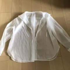 フード付きホワイトシャツ サイズF