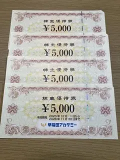 早稲田アカデミー　株主優待　最新　20000円分