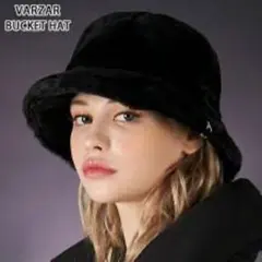 VARZAR バザール Fur logo point Bucket hat