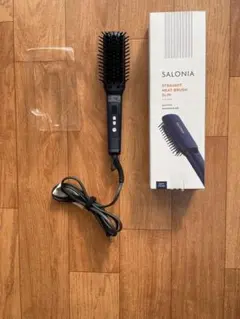 SALONIA サロニア ストレートヒートブラシ スリム ネイビー