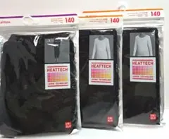 UNIQLO HEATTECH UネックT＆ヒートテックタイツ 黒 サイズ140