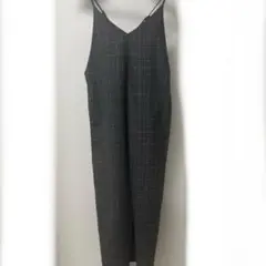 グレー系チェック柄オールインワン