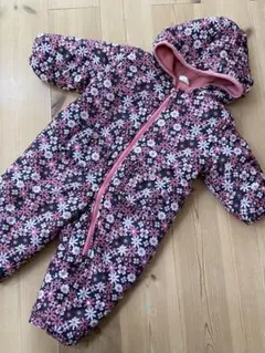 花柄フード付きジャンプスーツ80cm