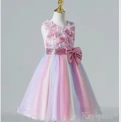 【新品タグ付き】ドレス 子供 ピアノ 発表会 女の子　花柄 120