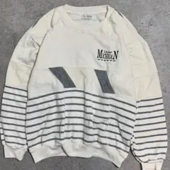 【USA製】AU Sportswear アッパーミシガン ボーダースウェット L