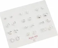 新品 12対セット　XUN MO ピアス セット シルバーカラー