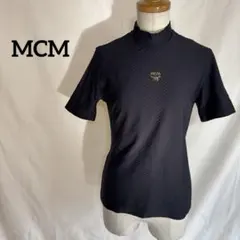 MCM ラインストーンロゴ モックネック 半袖トップス ブラック Y2Kのサムネイル