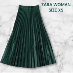 ZARA ダークグリーン プリーツスカート XSのサムネイル