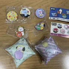 【未開封】BT21×くら寿司★缶バッチ ラバーチャーム クッション型 BTS