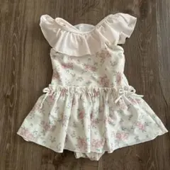 petit main 女の子　水着　花柄ワンピース　ガーリー　90cm