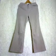 美品 GU ジーユー【L】レディース コーデュロイフレアパンツ ベージュ