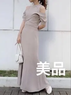 【美品】レイヤードクロスニットマーメイドワンピース