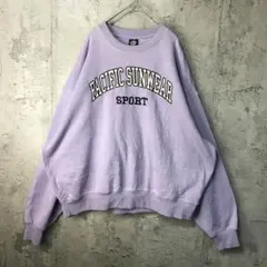 B1609古着　トレーナー　スウェット　紫　90s Y2K