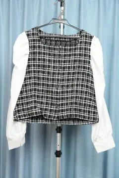 チェック柄ノースリーブチュニック