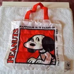 PEANUTS 75th エコバッグ スヌーピー Red