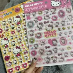 【韓国公式】ハローキティぷっくりシール 2枚セットハローキティ ステッカーシート