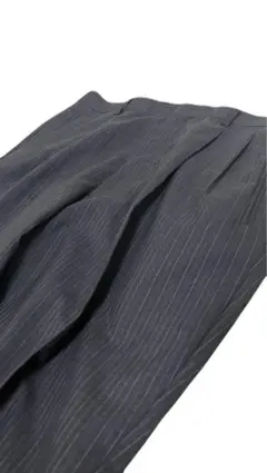 【pierre cardin】ユーロ ストライプスラックス ブラック ウール