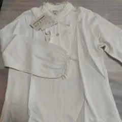 anyFAM ホワイト 長袖ブラウス 120