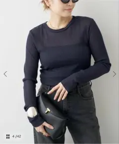 Deuxieme Classe TOTAN Sheer Tシャツ　ネイビーのサムネイル