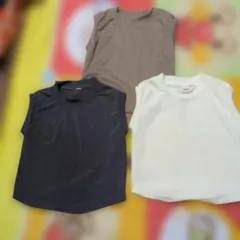 ノースリーブTシャツ 3色セット　100