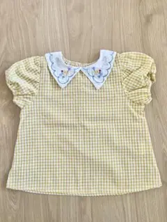 ★美品★襟付きトップス　ギンガムチェック　ブラウス　110cm