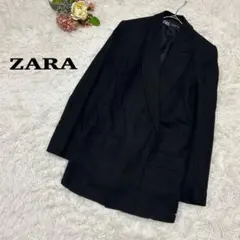 【ZARA】 ザラ　リネン テーラードジャケット ボタンレス 羽織り 春夏