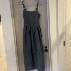 ユニクロ　UNIQLO カップ付きキャミソール　ワンピース　青