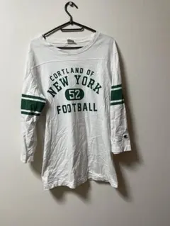 Champion フットボールTシャツ 七分袖 XL ホワイト ニューヨーク