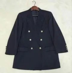 美品 Aquascutum 13号 銀ボタン　 ダブルブレスト 紺ブレザー