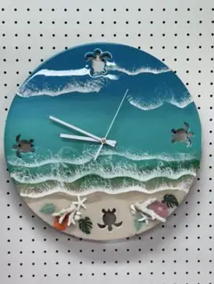 波レジンアート掛け時計