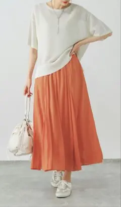 GLOBAL WORK エアリーリラックスフレアスカート ショート丈