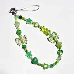 ビーズストラップ　グリーン